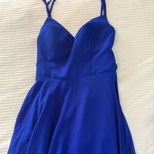 B. Smart Blue Dress with Spaghetti Straps